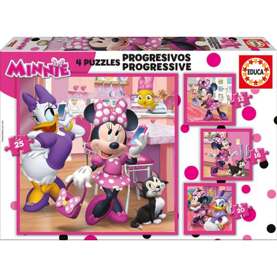 Puzzle Educa Minnie Happy Helpers Progressif 12+16+20+25 P