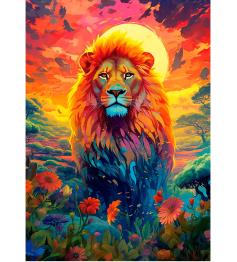 Puzzle Educa Regard Majestueux du Lion de 500 pièces