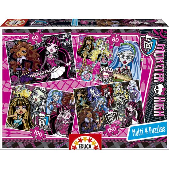 Puzzle Educa Monster High Multi 4 Progressif 50+80+100+150