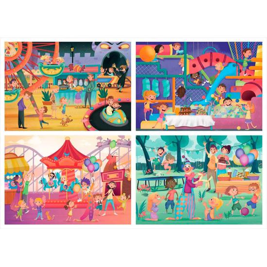 Puzzle Educa Park + Fête d'Enfants Progressif 20+40+60+80 p