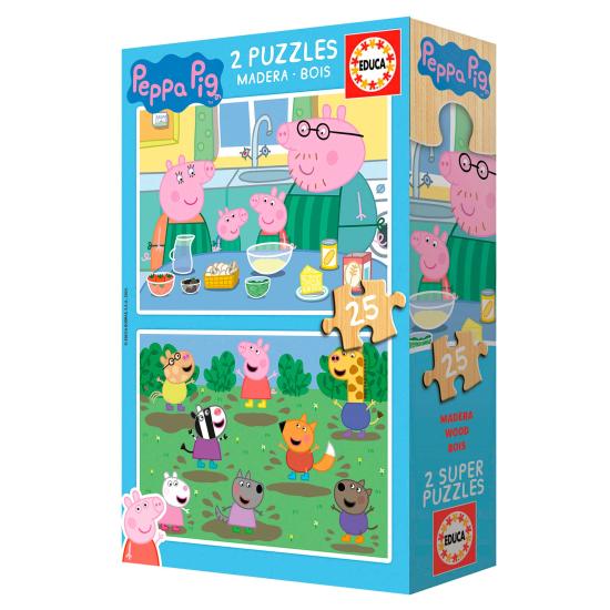 Puzzle Educa Peppa Pig 2 x 25 pièces en bois Puzzle Educa Peppa Pig 2 x 25 pièces en bois