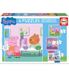 Puzzle Educa Peppa Cochon Progressif 12+16+20+25 Pièces