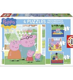 Puzzle Educa Peppa Cochon Progressif 6+9+12+16