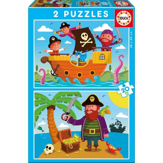 Puzzle Educa Pirates 2 x 20 pièces
