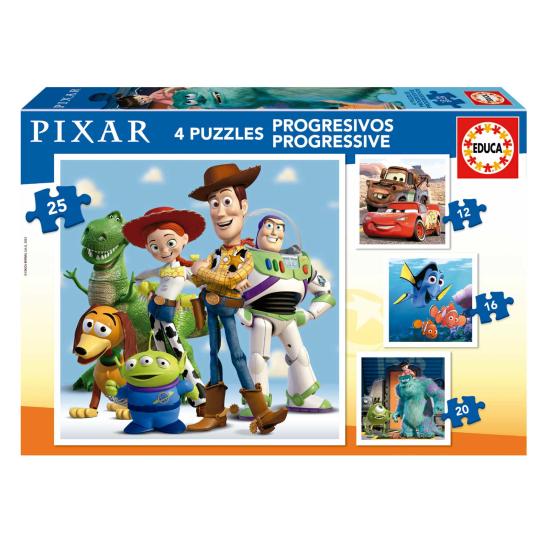 Puzzle Educa Pixar Progressif 12+16+20+25 Pcs