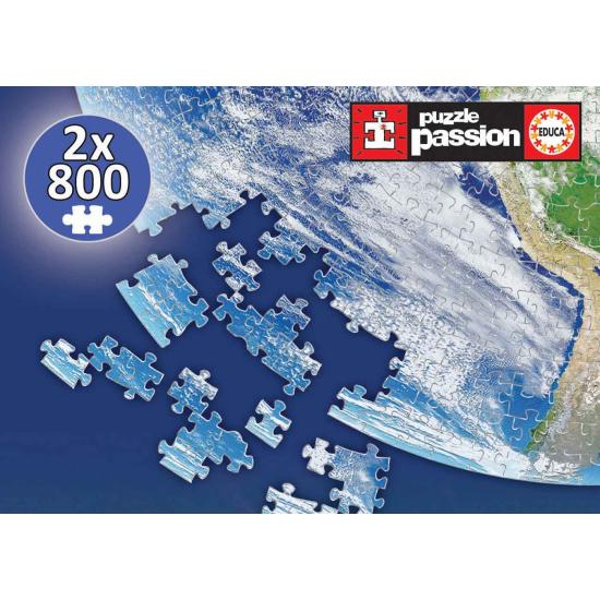 Educa Puzzle Rond Planète Terre 2 x 800 pièces