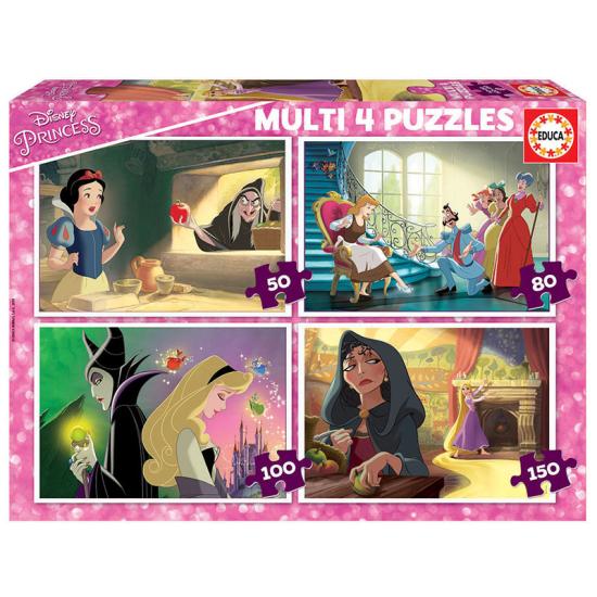 Puzzle Educa Princesse et Méchants Multi Progressif 50+80+100+15