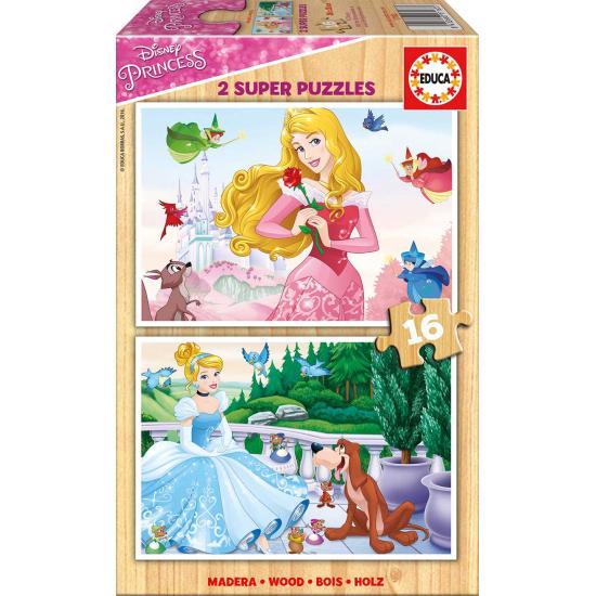 Puzzle Educa Disney Princesses 2 x 16 pièces Bois
