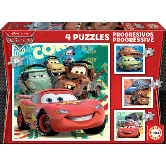 Puzzle progressif Educa Cars 2 12+16+20+25