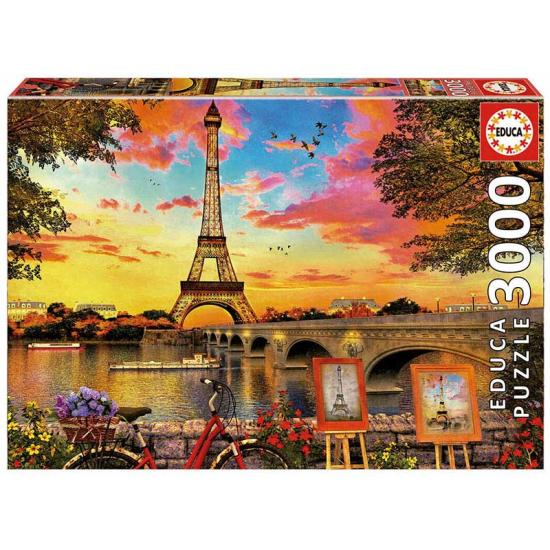 Puzzle Educa Coucher de soleil à Paris 3000 pièces