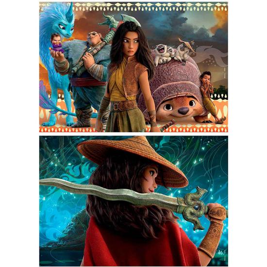 Puzzle Educa Raya et Le Dernier Dragon 2 x 50 pièces en bois