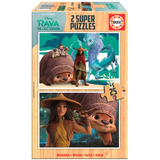 Puzzle Educa Raya et Le Dernier Dragon 2 x 25 Pcs Bois