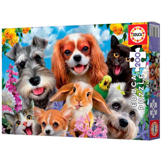Puzzle Educa Selfie d'animaux de compagnie 200 pièces