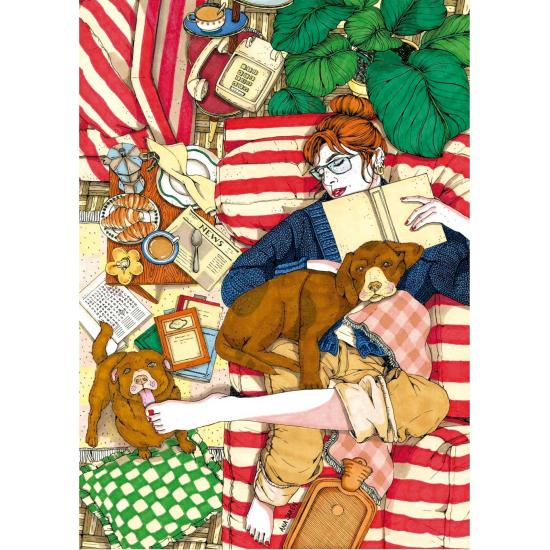 Puzzle Educa Canapé et chiens 500 pièces