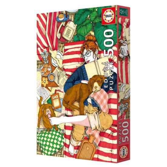 Puzzle Educa Canapé et chiens 500 pièces