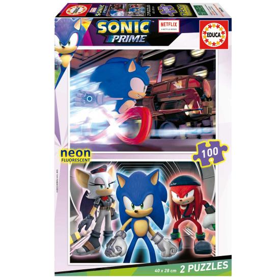 Educa Sonic Prime Neon Puzzle 2 x 100 pièces
