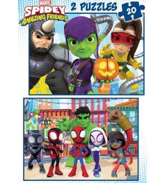 Puzzle Educa Spidey et Amazing Friends 2 x 20 pièces