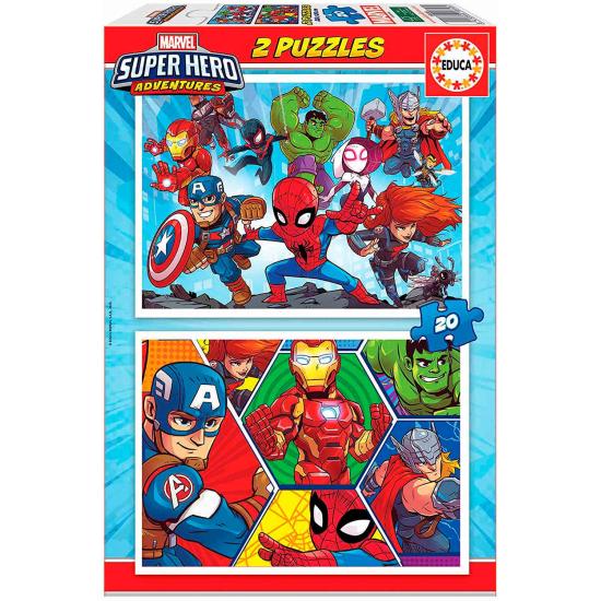 Puzzle Educa Super Hero Adventures 2 x 20 pièces