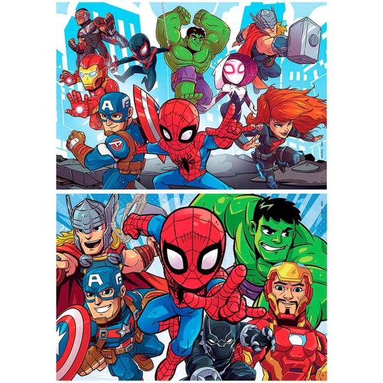 Puzzle en bois Educa Super Hero Adventures 2 x 25 pièces
