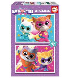Puzzle Educa Super Kitties 2 x 20 pièces