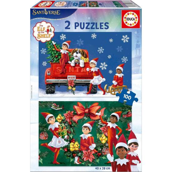 Puzzle Educa The Elf on the Shelf,  2 x 100 pièces