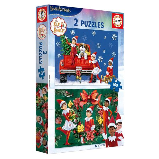 Puzzle Educa The Elf on the Shelf,  2 x 100 pièces
