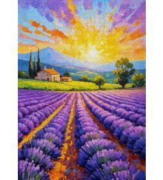 Puzzle Enjoy Coucher De Soleil Lavande 1000 pièces