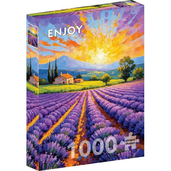 Puzzle Enjoy Coucher De Soleil Lavande 1000 pièces