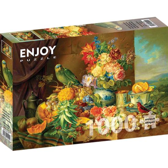 Puzzle Enjoy de la nature morte avec des fleurs, des fruits e Puzzle Enjoy de la nature morte avec des fleurs, des fruits e