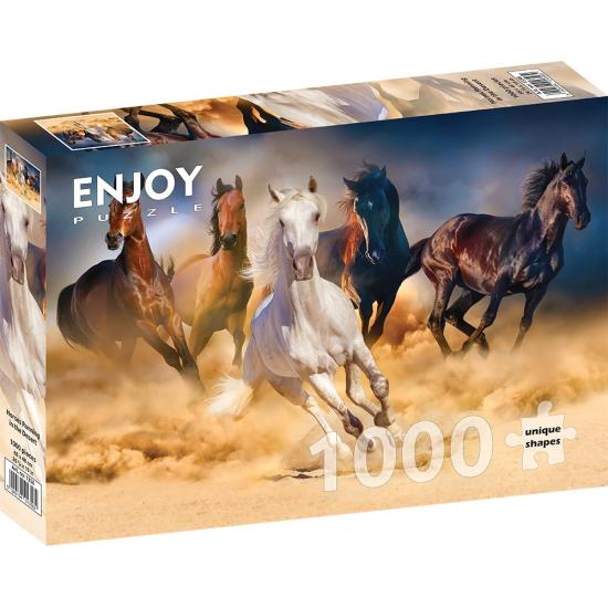 Puzzle Enjoy des chevaux qui courent dans le désert 1000 pièc Puzzle Enjoy des chevaux qui courent dans le désert 1000 pièc