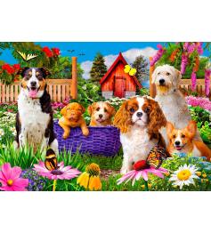 Puzzle Enjoy Chiots dans le jardin de 1000 pièces