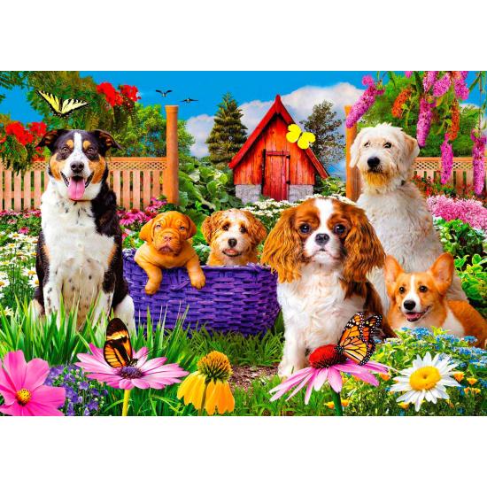 Puzzle Enjoy Chiots dans le jardin de 1000 pièces Puzzle Enjoy Chiots dans le jardin de 1000 pièces