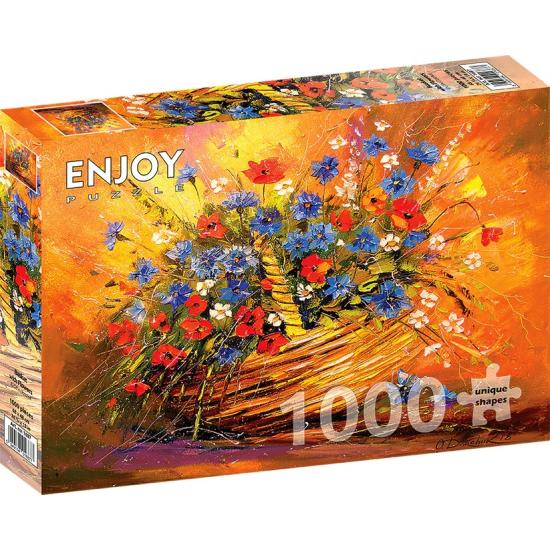 Puzzle Enjoy Panier avec Fleurs 1000 Pièces