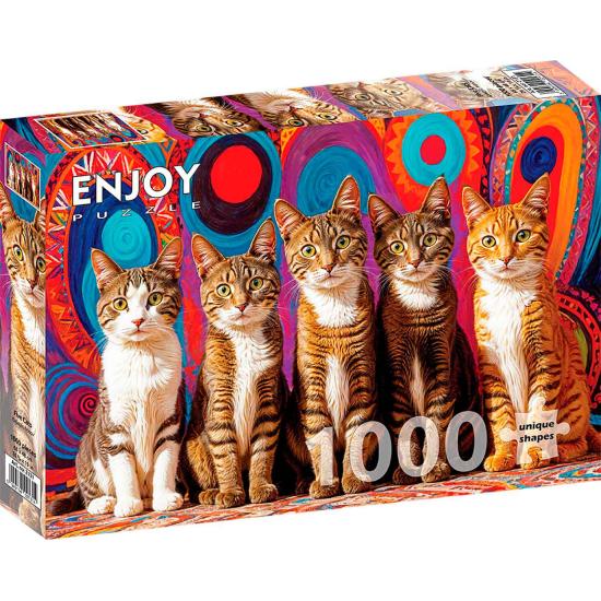 Puzzle Enjoy Cinq Chats 1000 pièces