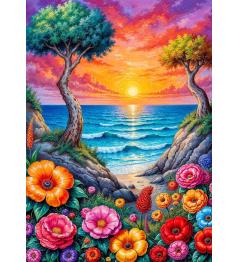 Puzzle Enjoy Côte Fleurie 1000 pièces