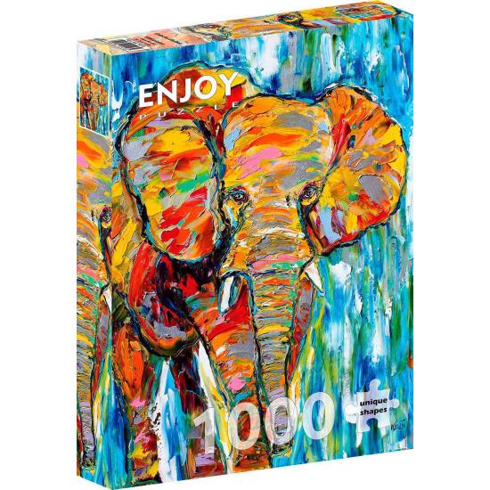 Puzzle Enjoy de l'éléphant coloré 1000 pièces
