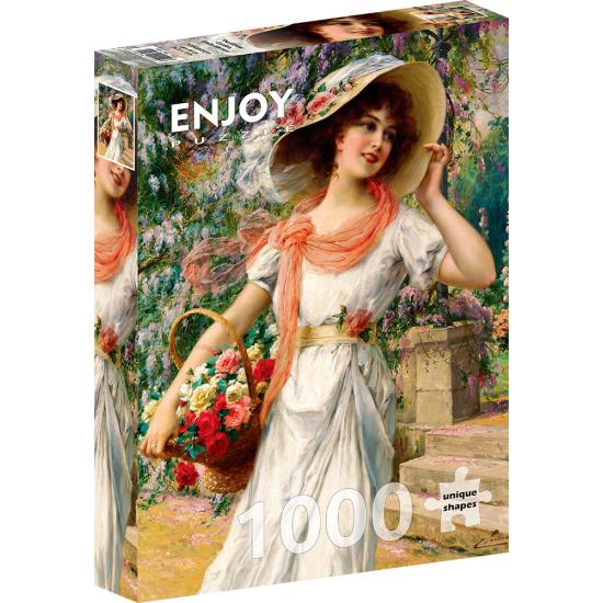 Puzzle Enjoy du jardin fleuri 1000 pièces