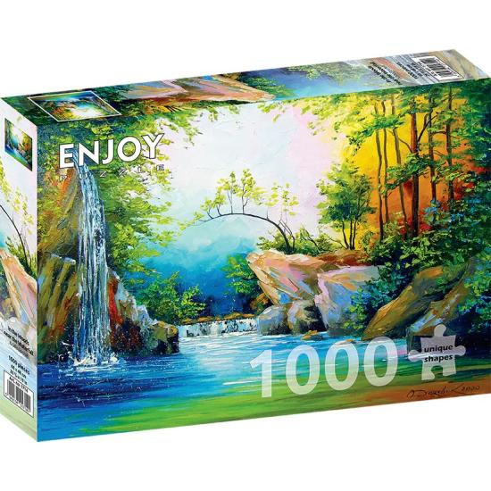Puzzle Enjoy de la forêt près de la cascade 1000 pièces