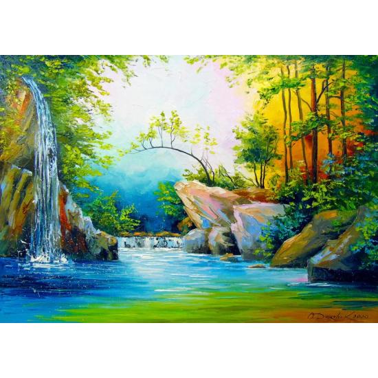 Puzzle Enjoy de la forêt près de la cascade 1000 pièces