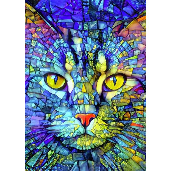 Puzzle Enjoy Fiona, La Chatte En Vitrail 1000 pièces
