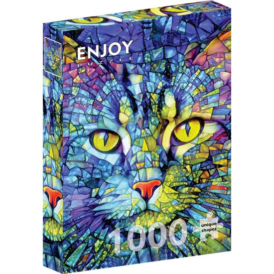 Puzzle Enjoy Fiona, La Chatte En Vitrail 1000 pièces