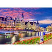Puzzle Enjoy Gand au Crépuscule, Belgique de 1000 Pieces
