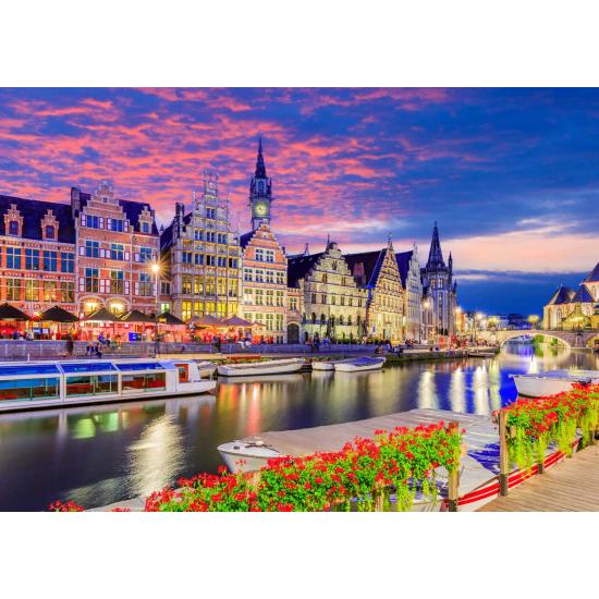 Puzzle Enjoy Gand au Crépuscule, Belgique de 1000 Pieces Puzzle Enjoy Gand au Crépuscule, Belgique de 1000 Pieces