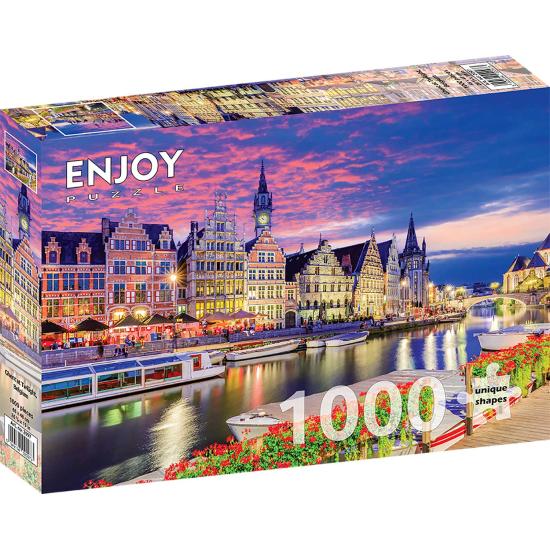 Puzzle Enjoy Gand au Crépuscule, Belgique de 1000 Pieces Puzzle Enjoy Gand au Crépuscule, Belgique de 1000 Pieces