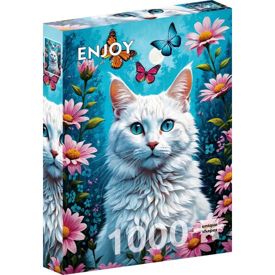 Puzzle Enjoy Chat Blanc 1000 pièces Puzzle Enjoy Chat Blanc 1000 pièces