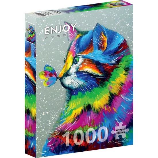 Puzzle Enjoy Shiny Cat and Butterfly 1000 pièces Puzzle Enjoy Shiny Cat and Butterfly 1000 pièces