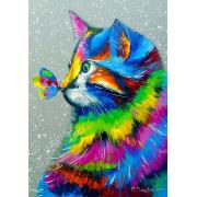Puzzle Enjoy Shiny Cat and Butterfly 1000 pièces