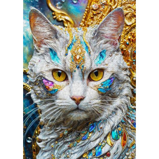 Puzzle Enjoy Chat Orné De Bijoux 1000 pièces