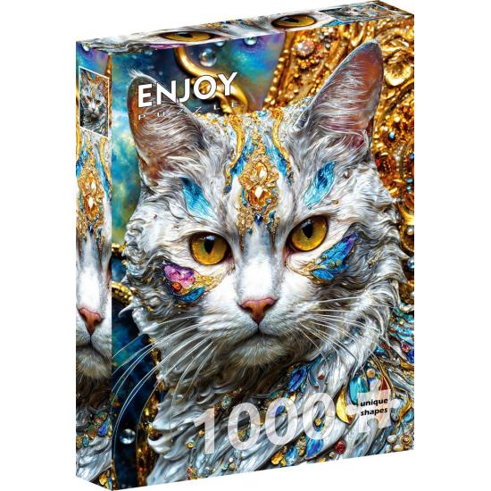 Puzzle Enjoy Chat Orné De Bijoux 1000 pièces