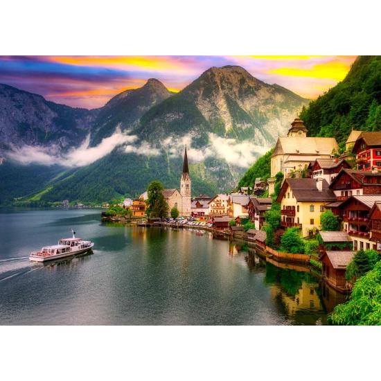 Puzzle Enjoy Hallstatt au coucher du Soleil, Autriche de 1000 Pi